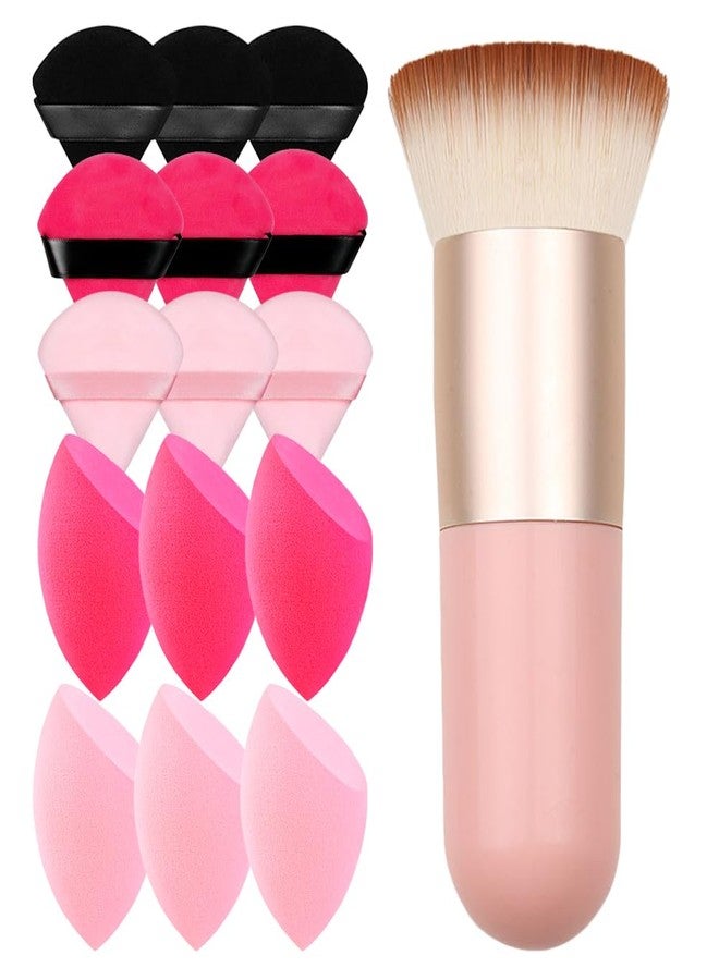 Loske Makeup Foundation Brush with Powder Puff and Sponges, 15pcs Makeup Tool Set, Easily Blends Makeup Set for Liquid, Cream, and Powder, Reusable & Washable (Large, 15, Count) - Image 1